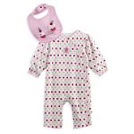 Absorba Newborn Girl's Coverall with Bib