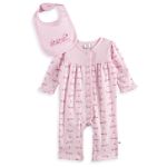 Absorba Newborn Girl's Coverall with Bib