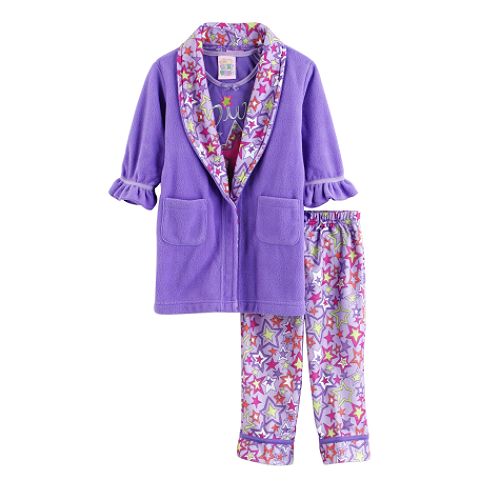 Bunz Kidz Infant Girl's "Diva" Pajamas & Robe Set