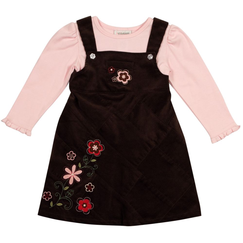 Youngland Toddler Girl's Patchwork Corduroy Jumper