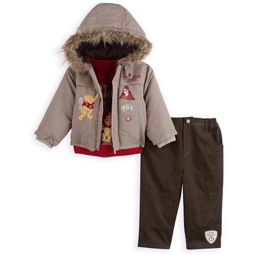 Disney Toddler Boy's 3 Piece Microfiber Jacket, Thermal Top, Twill Pant