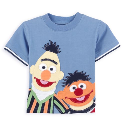 Sesame Street Toddler Boy's Bert And Ernie Applique Fashion Tee