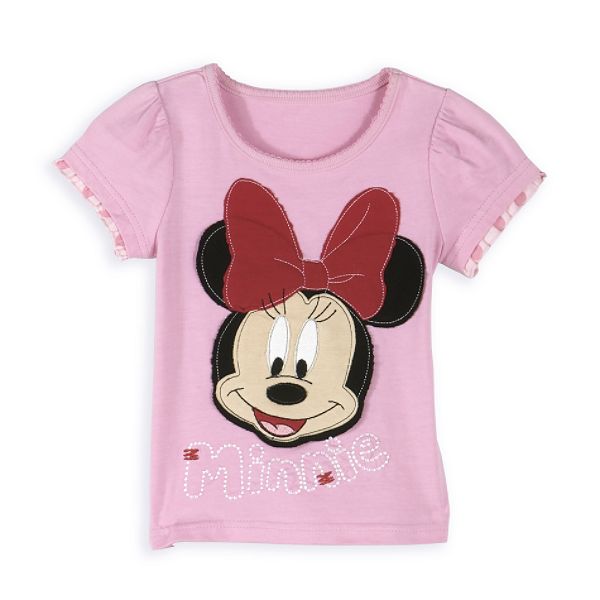 Disney Toddler Girl's Minnie Mouse Homespun Applique Top