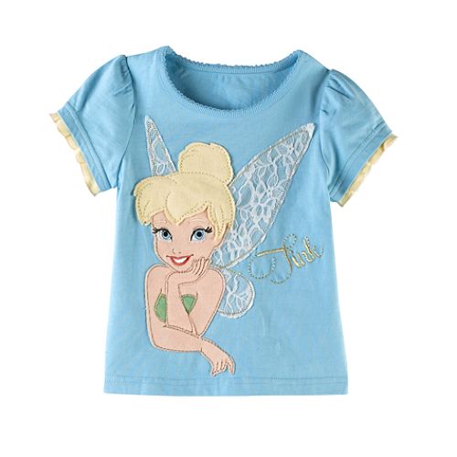 Disney Toddler Girl's Tinkerbell Homespun Applique Top