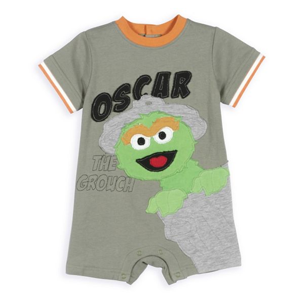 Sesame Street Infant Boy's Oscar The Grouch Handspun Romper