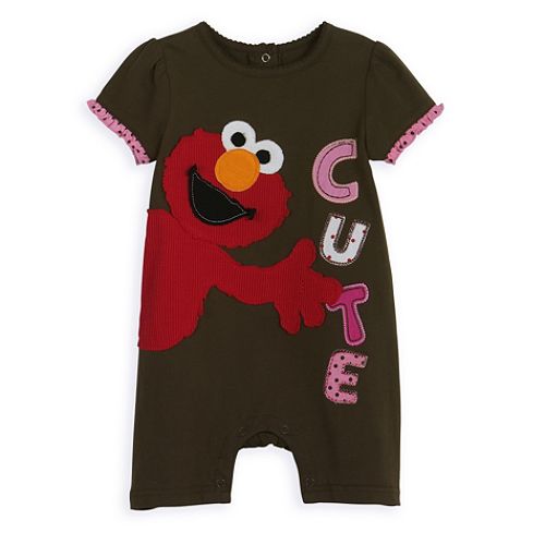 Sesame Street Infant Girl's Elmo Homespun Romper