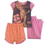 Animal Planet Girl's 4-6x Giraffe 3-Piece Pajama Set