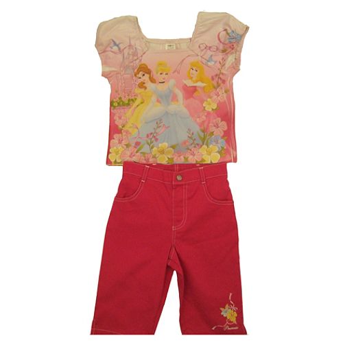 Disney Toddler Girl's Princess Tee & Capri Set