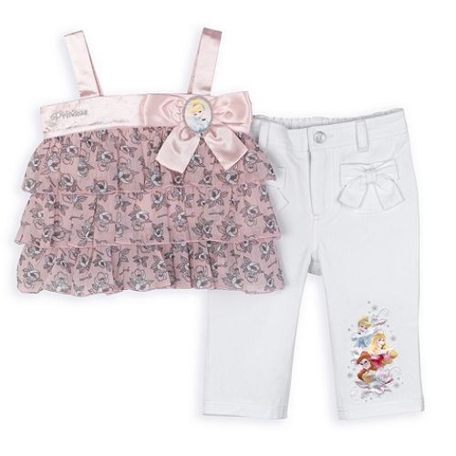 Disney Toddler Girl's Princess Ruffle Top with Capri Set