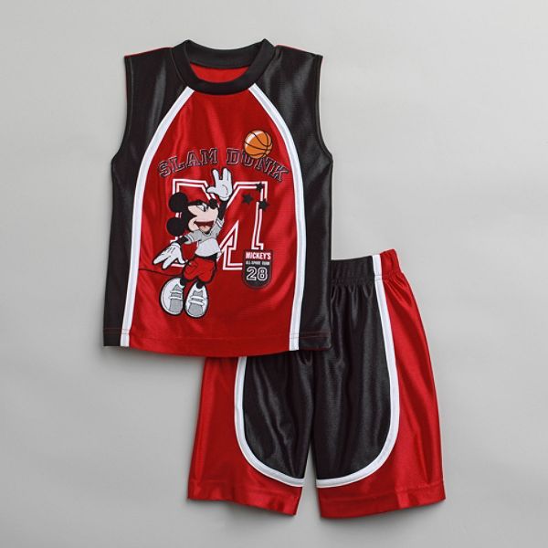 Disney Toddler Boy's Mickey Mouse Graphic Muscle Tee & Dazzle Short