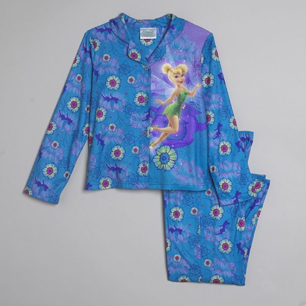 Disney Fairies Girl's 4-12 Tinkerbell Floral Coat Pajamas