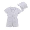 Boy Poly/Silk Boxer Shortset with Paisley Brocade Vest, Necktie and Cap