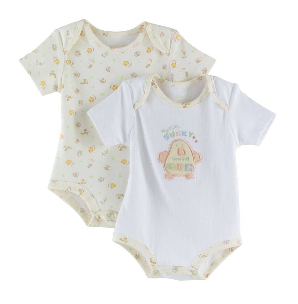 Lemon Frog Bodysuits, 2pk