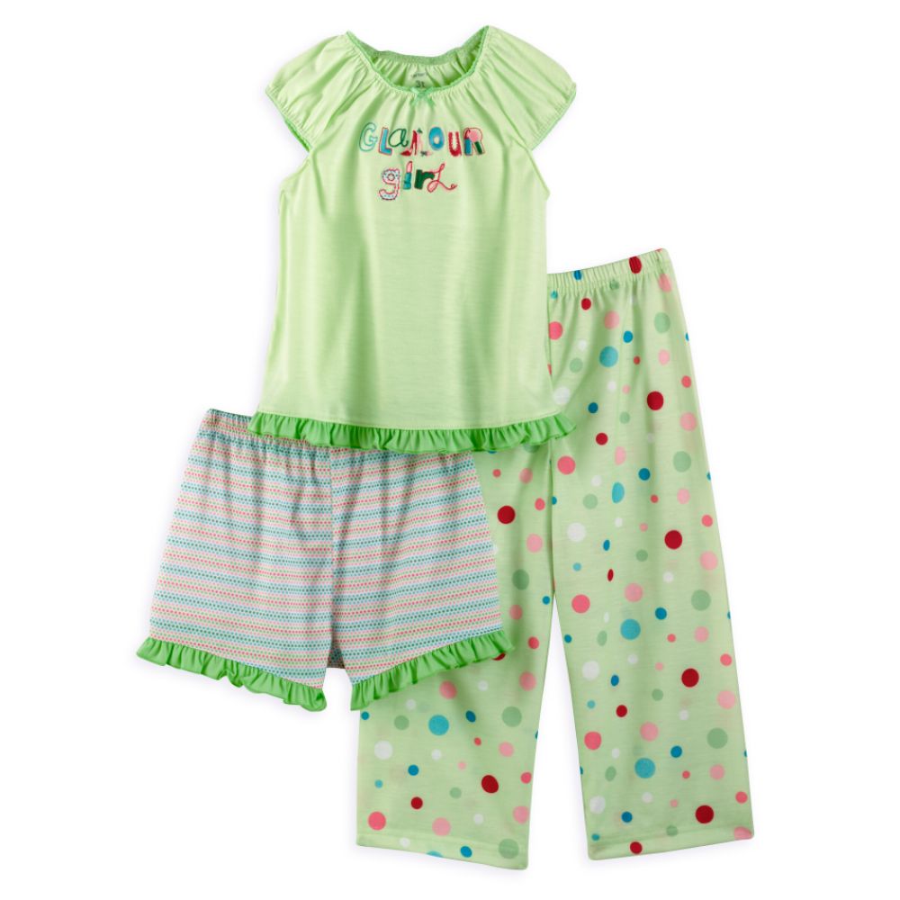 Carter Baby Clothes on Carter S Toddler Girl S 3 Piece Pajamas  Short Sleeve Top  Long