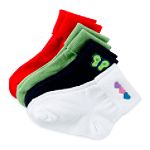 TKS Toddler Girl 4 Pack Applique Cuff Socks