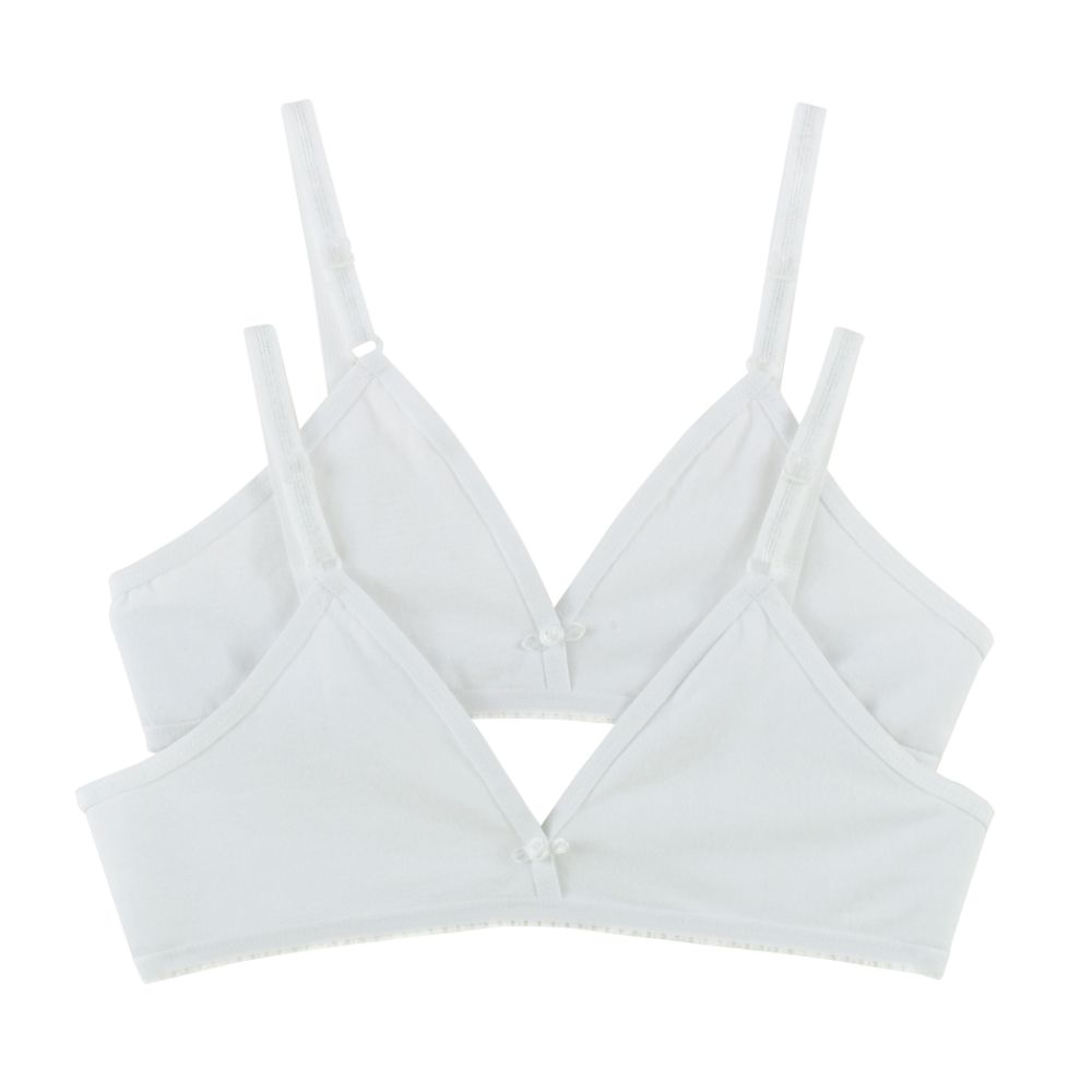 Personal Identity Girl's 7-16 Stretch Cotton Bralette 2 Pack