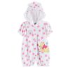 Newborn Girl Pooh Hooded Romper