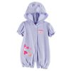 Newborn Girl Piglet Hooded Romper