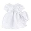 Christening Short Dress, 2 Tier Hem Gathering, with Cap