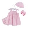 Girl's Satin Hanger Ruffled Mesh Dress Set, Hat Booties