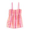 Pink Plaid Smocked Woven Tank