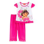 Dora Girl's 4-6X Short Sleeve Ruffle Pajamas
