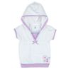 Short Sleeve Striped Hooded Top
