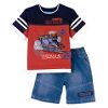 Thomas Pieced Tee with Denim Short