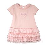 Youngland Infant Short Sleeve Knit Dress, Tiered Bottom, Matching Panty