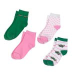 TKS Girl's 7-16 4 Pack Preppy Crews