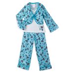Personal Identity Girl's 4-6X 3-Piece Cat Print Pajama Set