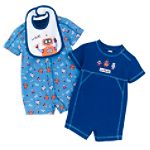 Little Wonders Newborn Boy's 2-Pack Rompers With Bib - Mr. Fix-It
