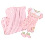 Disney Baby Newborn Girl's Creeper, Blanket And Bootie Set