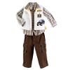 Toddler Boy's 3-Piece Vest, Plaid Woven Shirt, Twill Pantset - Jeep