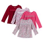 Toughskins Toddler Girl's Long Sleeve Babydoll Knit Top