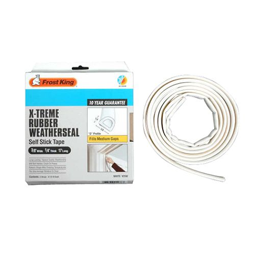Frost King EPDM Rubber Weatherstrip Tape  3/8 in. x 17 ft. - White - V25W Best Price