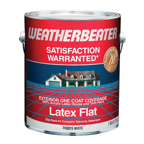 Weatherbeater 20 Year Latex Exterior Flat Paint  1 Gal. - 30015 Best Price