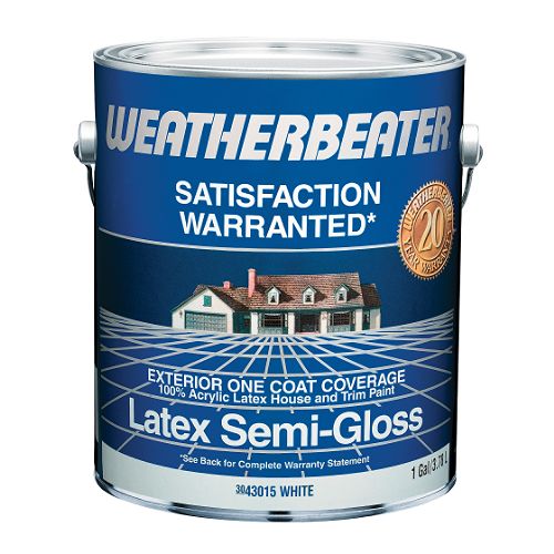 Weatherbeater 20 Year Latex Exterior Semi-Gloss Paint  1 Gal. - 43015 Best Price