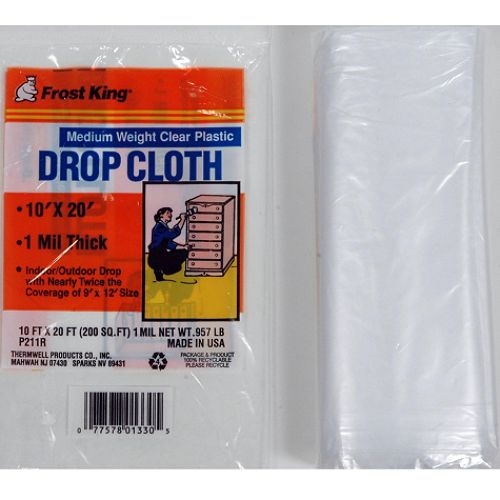 Frost King Medium Weight Plastic Drop Cloth  10 x 20 ft. - Clear - P211R Best Price