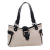 Capri Natural Linen Tote Handbag with Zipper Side Pockets