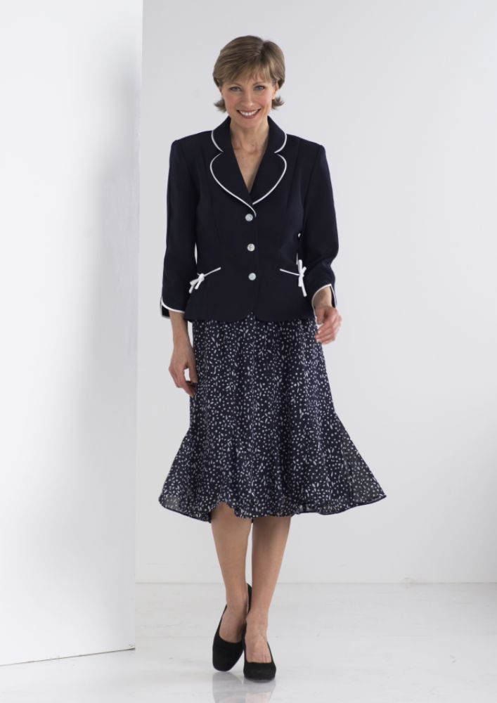 Studio 1 Women's Plus 2 Piece, 3/4 Sleeve Jacket/Skirt Set