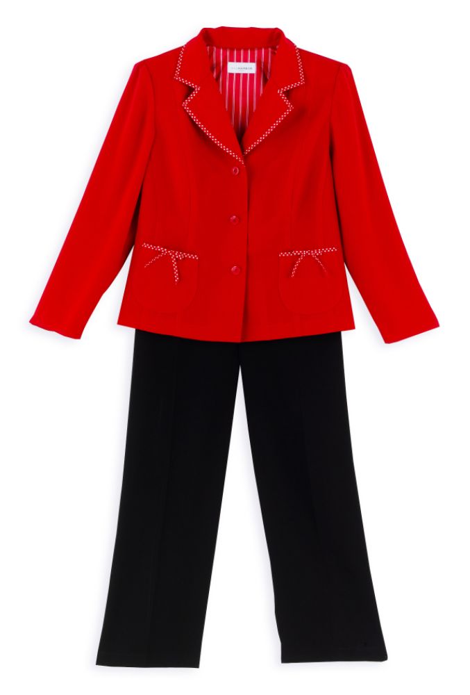 Sag Harbor Women's Plus 2 Piece, Long Sleeve Jacket/Pant Set