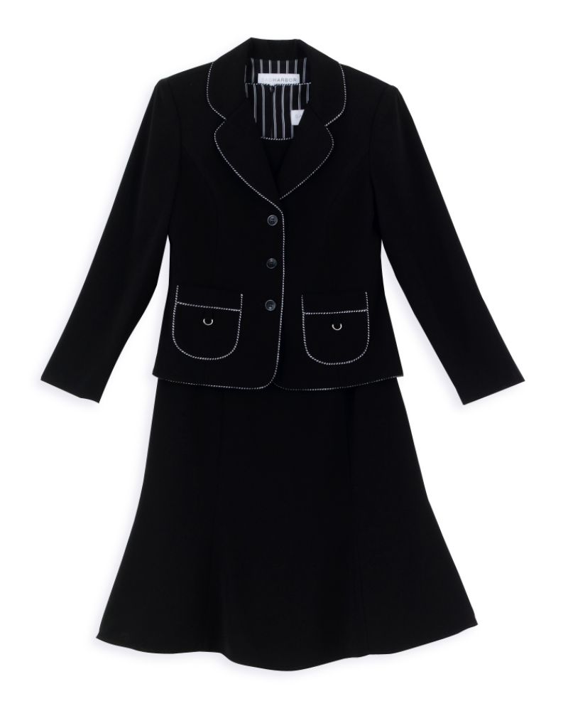 Sag Harbor Women's Plus 2 Piece, Long Sleeve Jacket/Pant Set