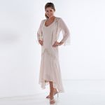 Sally Lou Fashions Women's 16W to 26W 2 Piece Jacket Dress with Embroidery