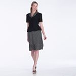 J Taylor 2 Piece Short Sleeve Solid Over Print Skirt Set