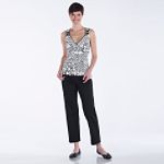 Perceptions Two-Piece Sleeveless Top and Sateen Pants Set