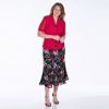 Women's Plus 2 Piece Short Sleeve Solid / Print Pebble Skirtset