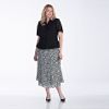 Women's Plus 2 Piece Short Sleeve Solid / Print Pebble Skirt Set