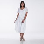 Just In Thyme Women's 16W to 26W 1 Piece Short Sleeve Tiered Dress with Chain Belt