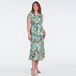 Danny & Nichole Women's Plus 2 Piece Tropical Skirt Set